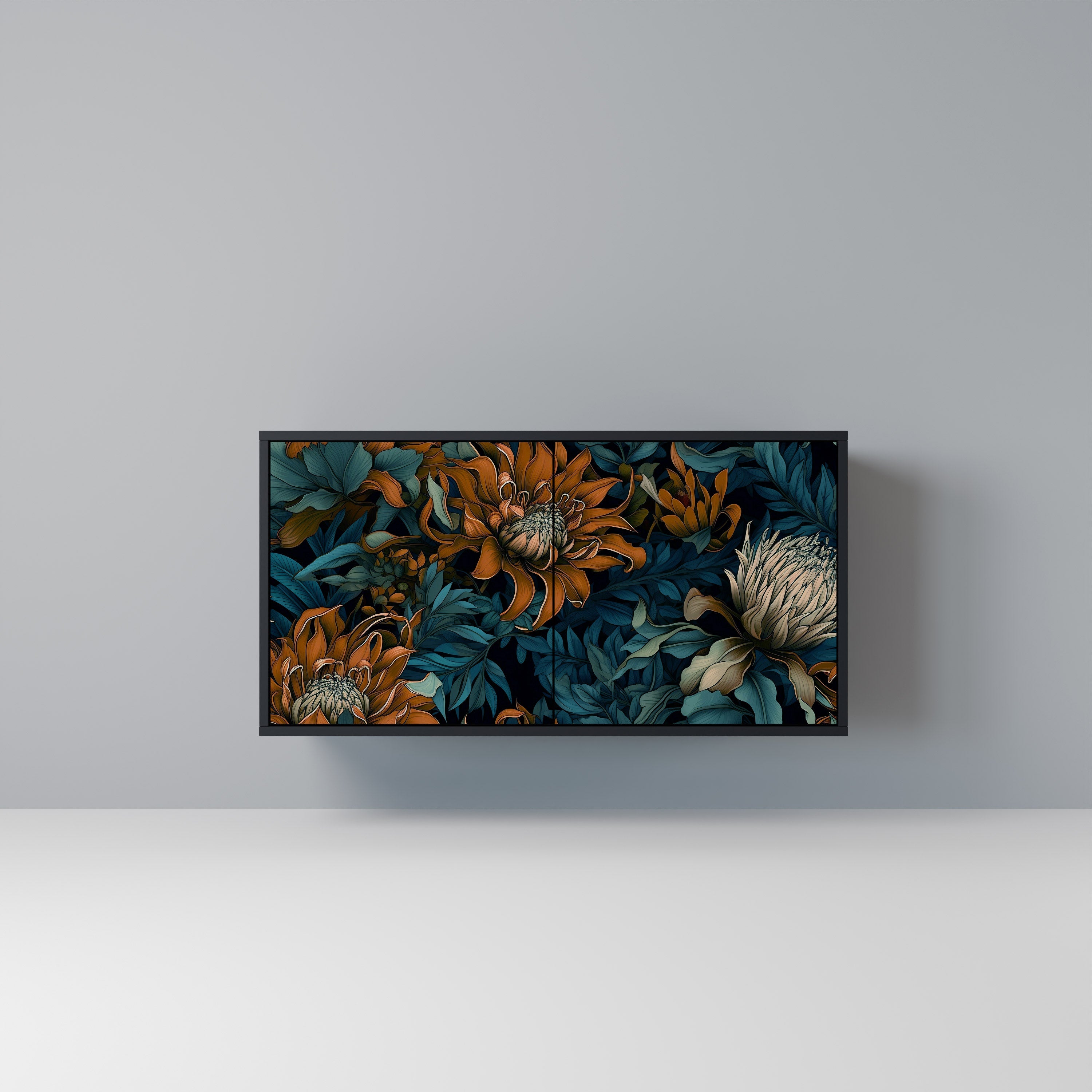 MORNING BLOOM Aparador de 2 Portas em Acabamento Preto