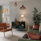 MORNING BLOOM Aparador de 2 Portas em Acabamento Preto