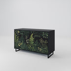 FERN FLOWERS 2-Door Sideboard in Black Finish