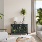 FERN FLOWERS 2-Door Sideboard in Black Finish