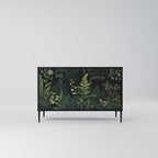 FERN FLOWERS 2-Door Sideboard in Black Finish