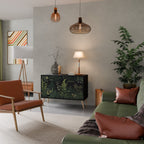 FERN FLOWERS 2-Door Sideboard in Black Finish