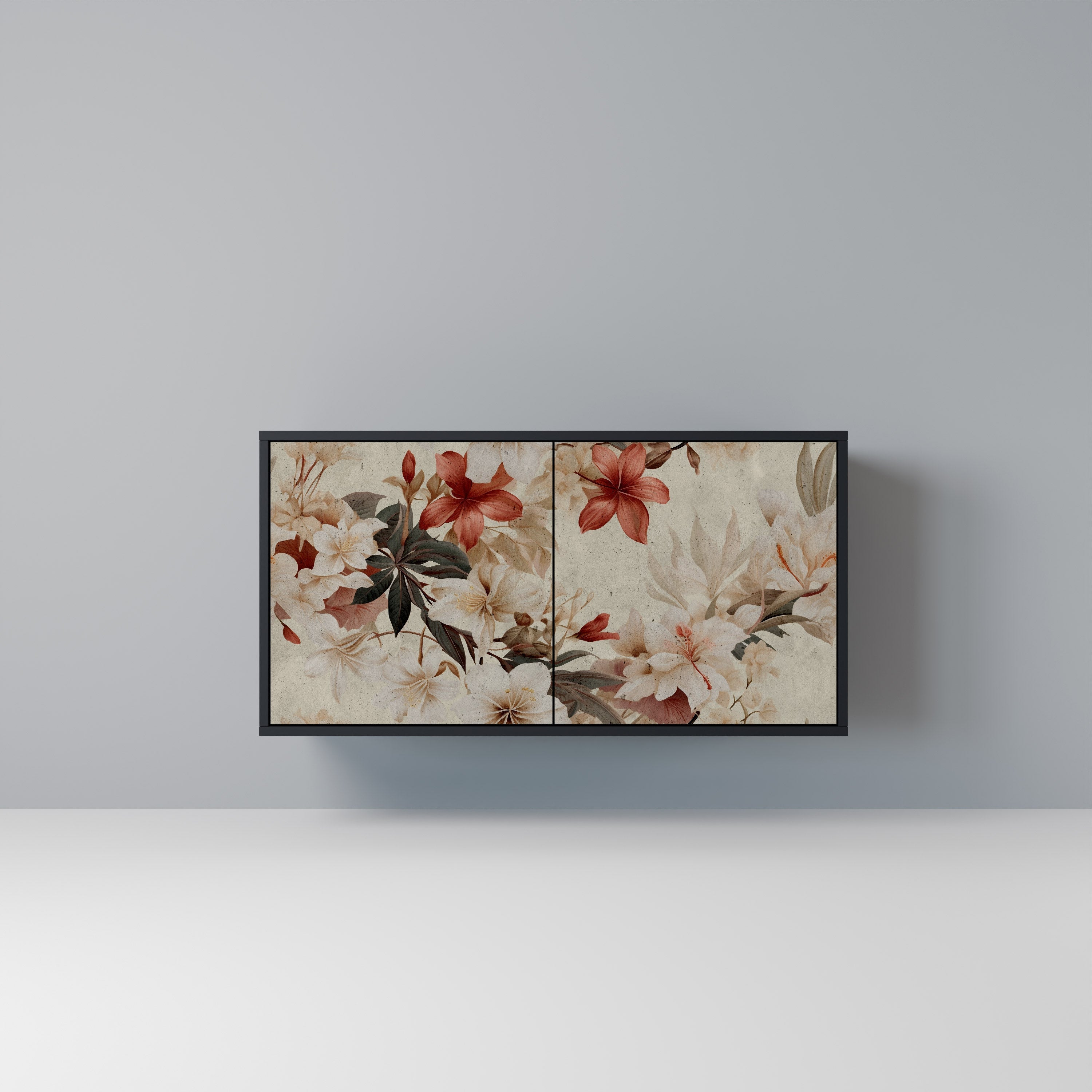 PETAL HARMONY Aparador de 2 Portas em Acabamento Preto