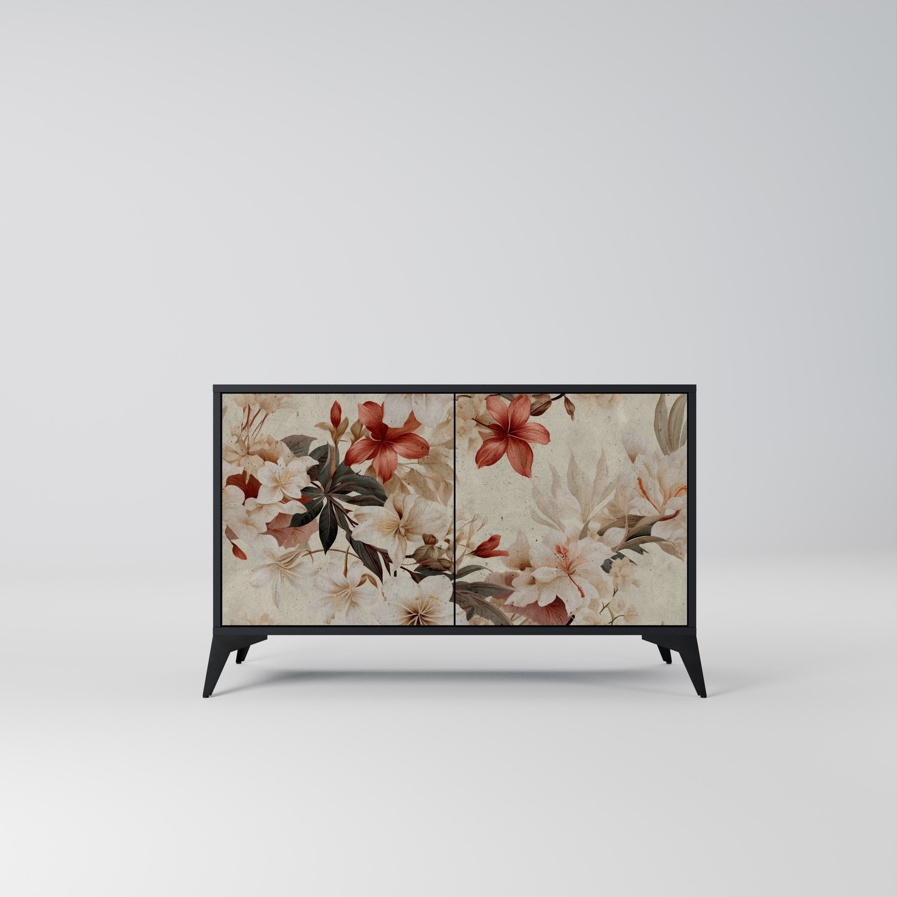 PETAL HARMONY Aparador de 2 Portas em Acabamento Preto