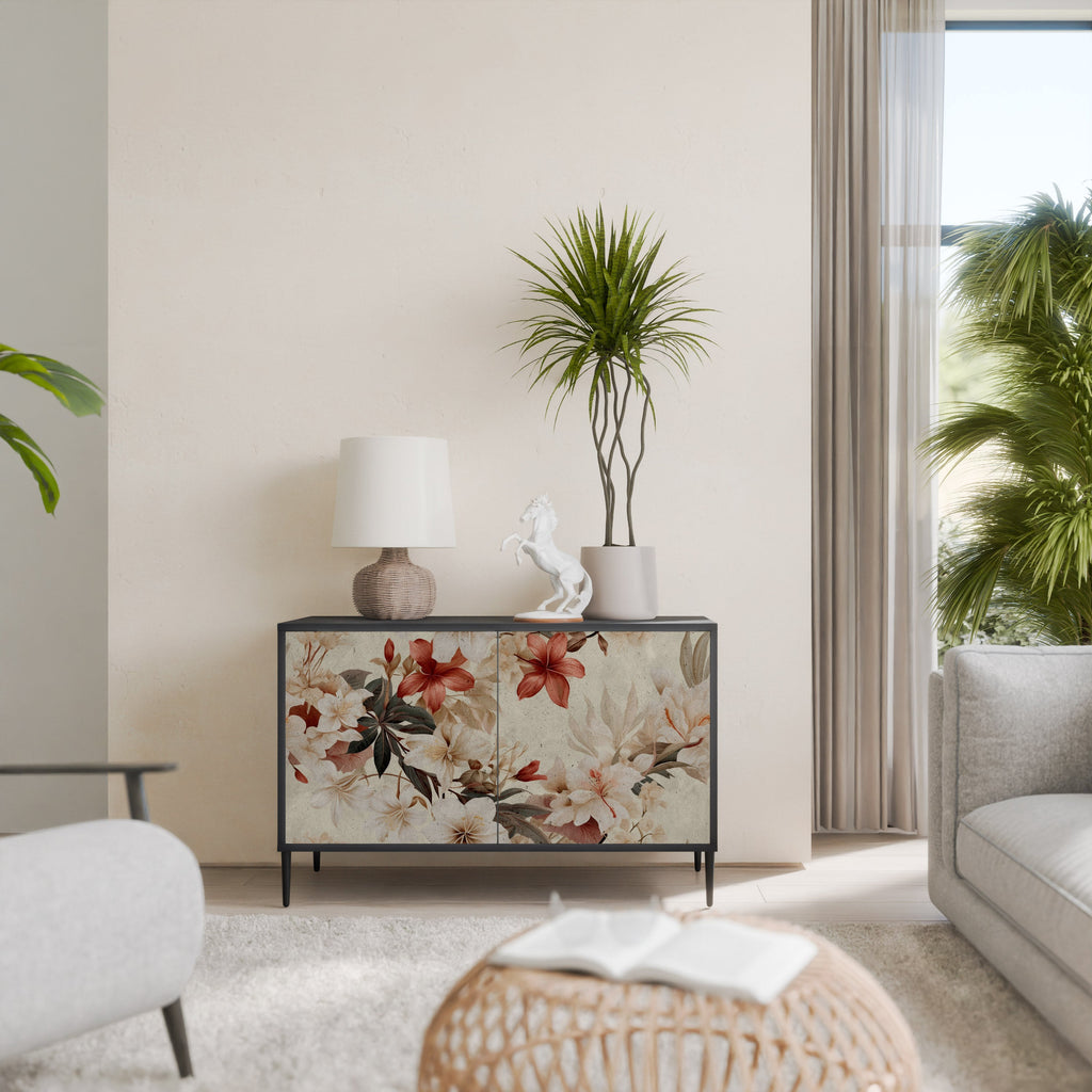 PETAL HARMONY Aparador de 2 Portas em Acabamento Preto