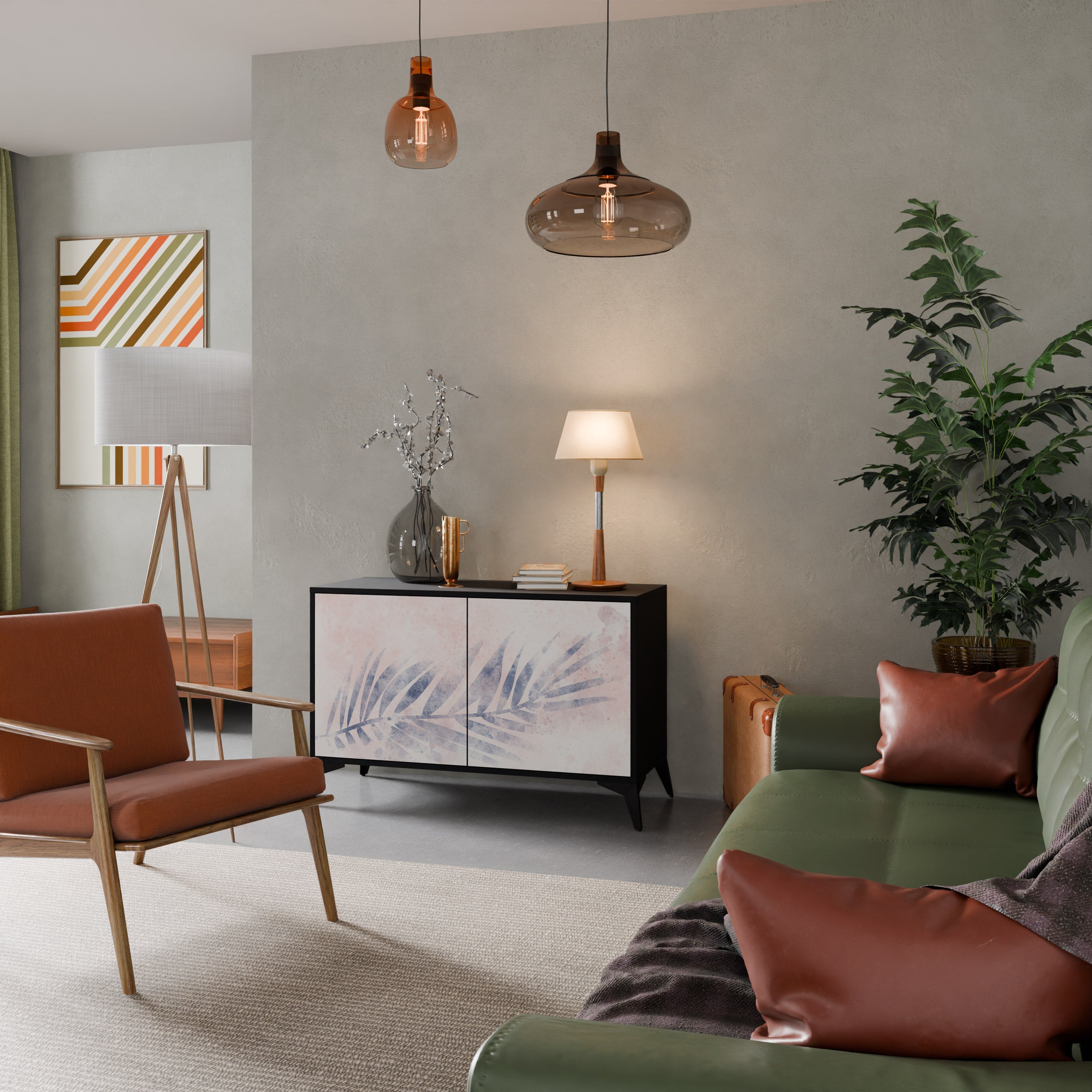 TIMELESS FLOAT Aparador de 2 Portas em Acabamento Preto