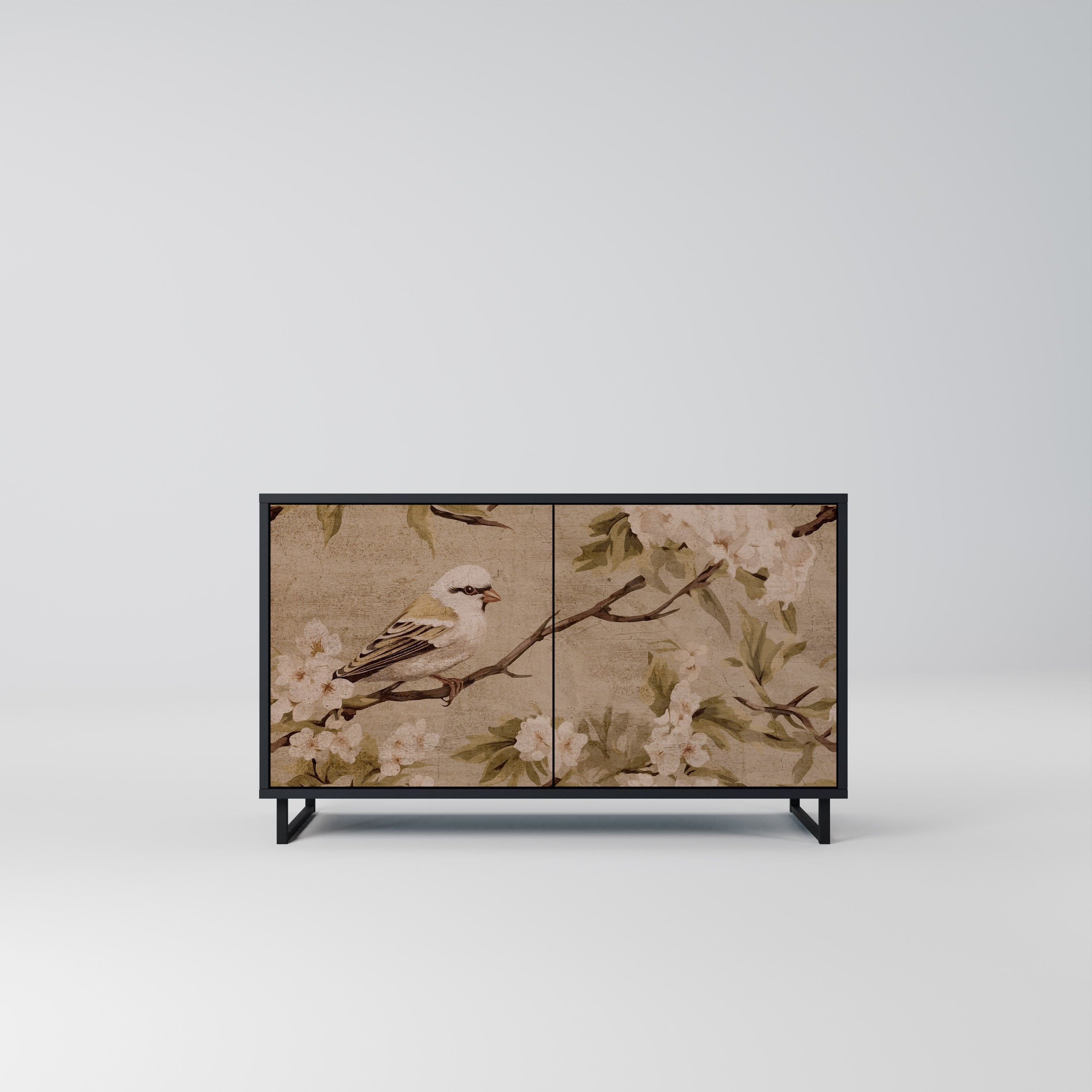 PETAL DISTINGUISH Aparador de 2 Portas em Acabamento Preto