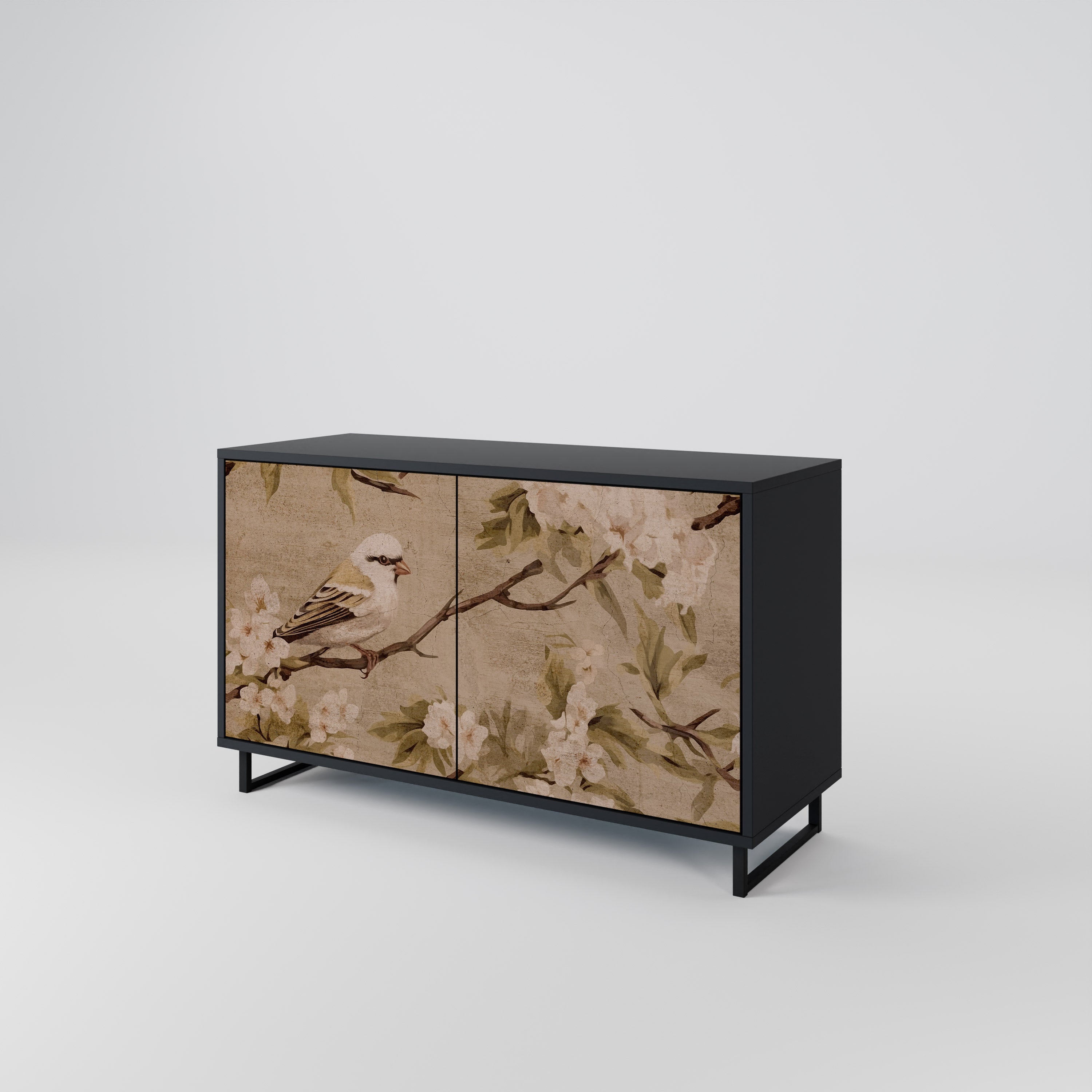 PETAL DISTINGUISH 2-Door Sideboard in Black Finish