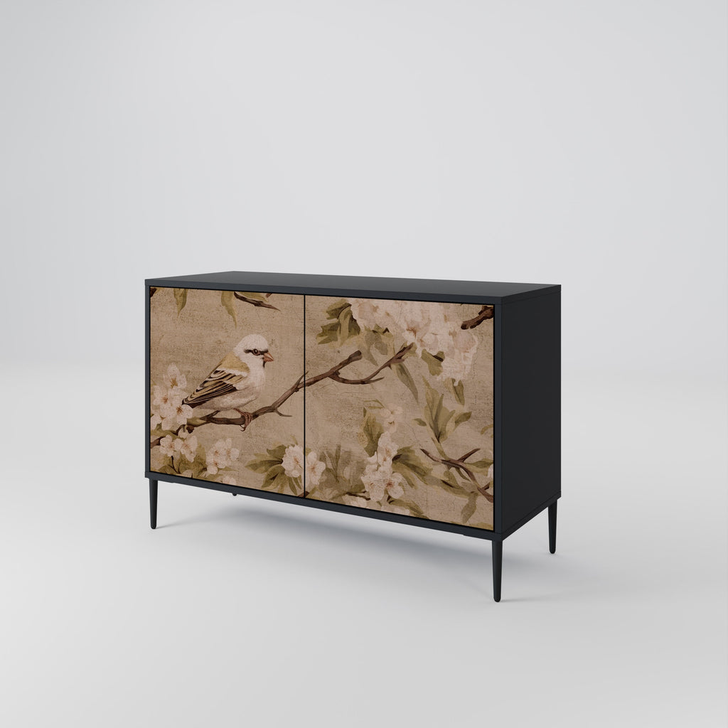 PETAL DISTINGUISH 2-Door Sideboard in Black Finish