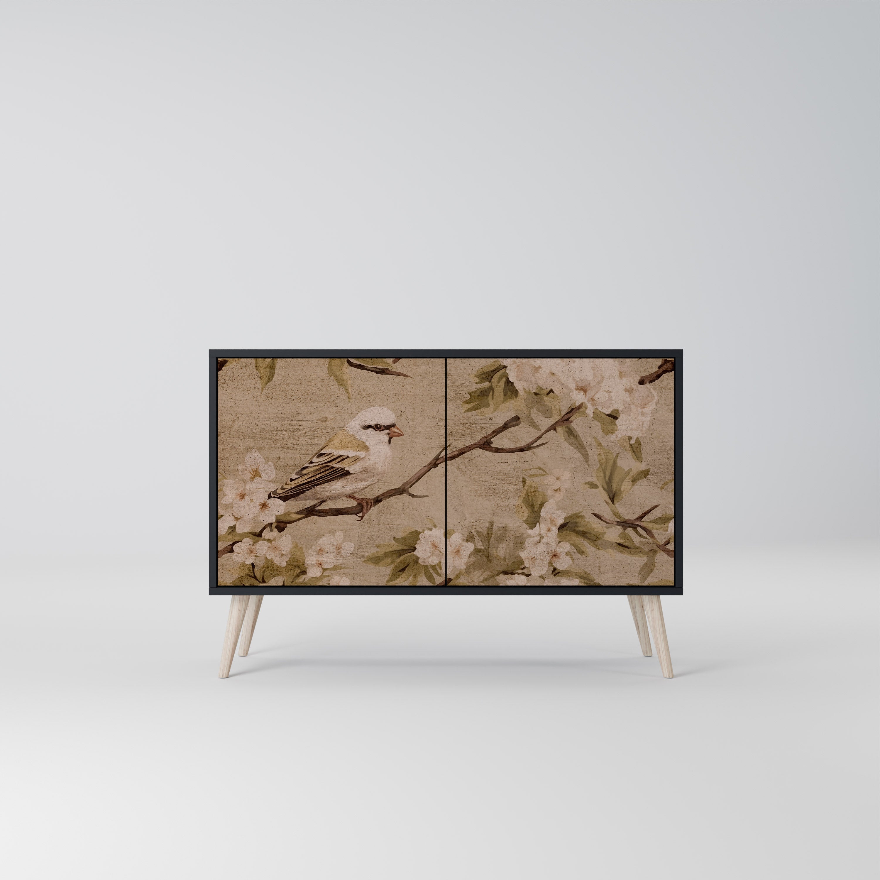 PETAL DISTINGUISH Aparador de 2 Portas em Acabamento Preto