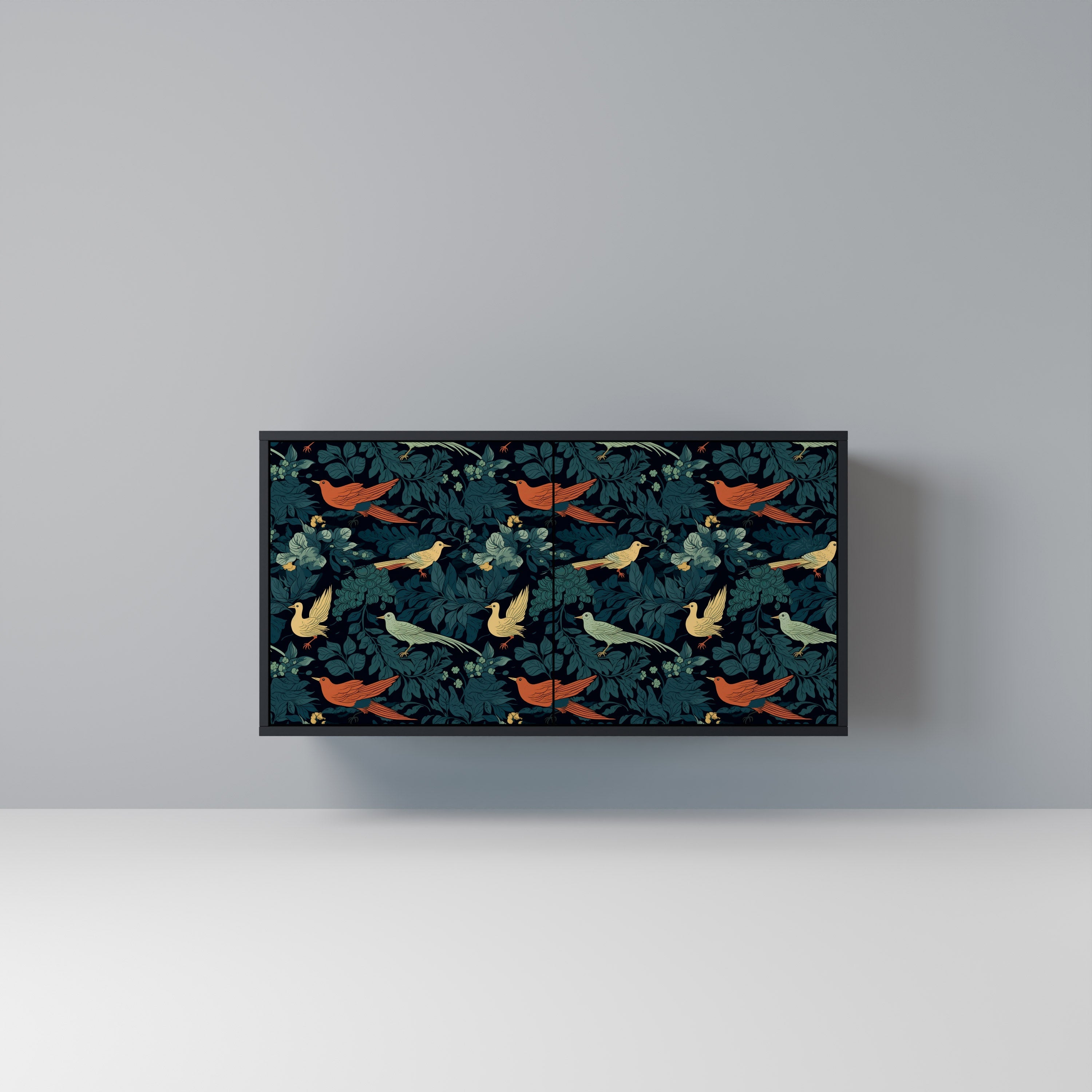 FOWL ORNAMENT Aparador de 2 Portas em Acabamento Preto