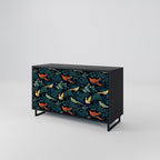 FOWL ORNAMENT 2-Door Sideboard in Black Finish