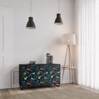 FOWL ORNAMENT 2-Door Sideboard in Black Finish