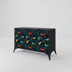 FOWL ORNAMENT 2-Door Sideboard in Black Finish