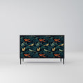 FOWL ORNAMENT 2-Door Sideboard in Black Finish
