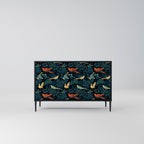 FOWL ORNAMENT 2-Door Sideboard in Black Finish