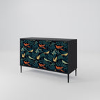 FOWL ORNAMENT 2-Door Sideboard in Black Finish