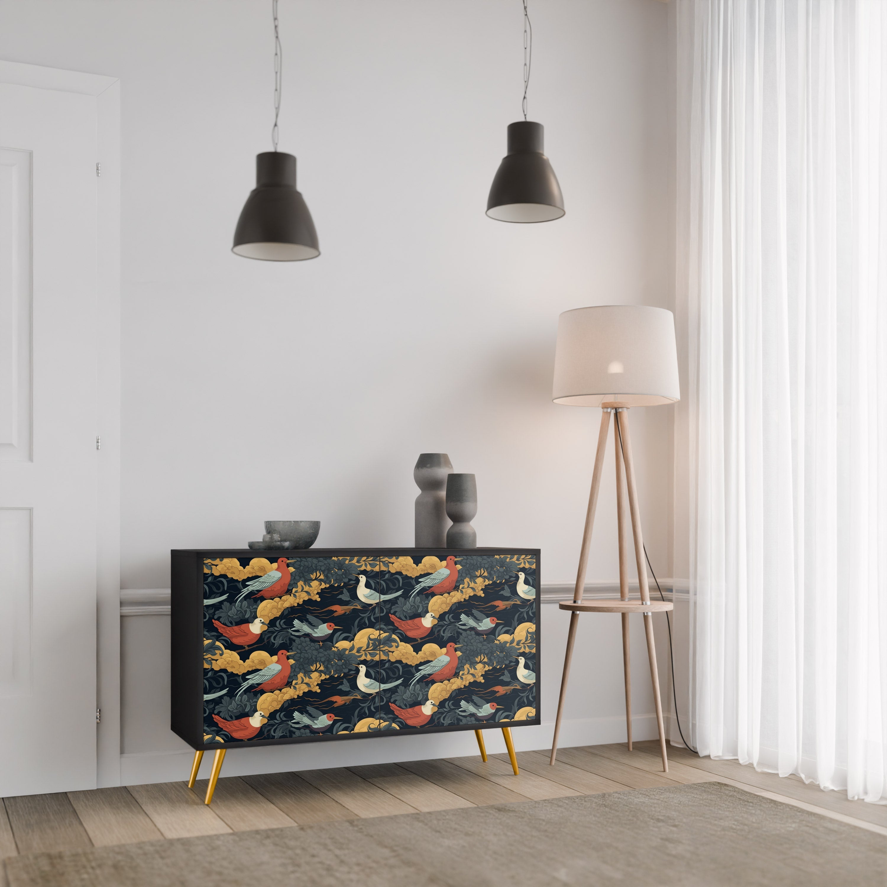 FOWLY DAZE 2-Door Sideboard in Black Finish