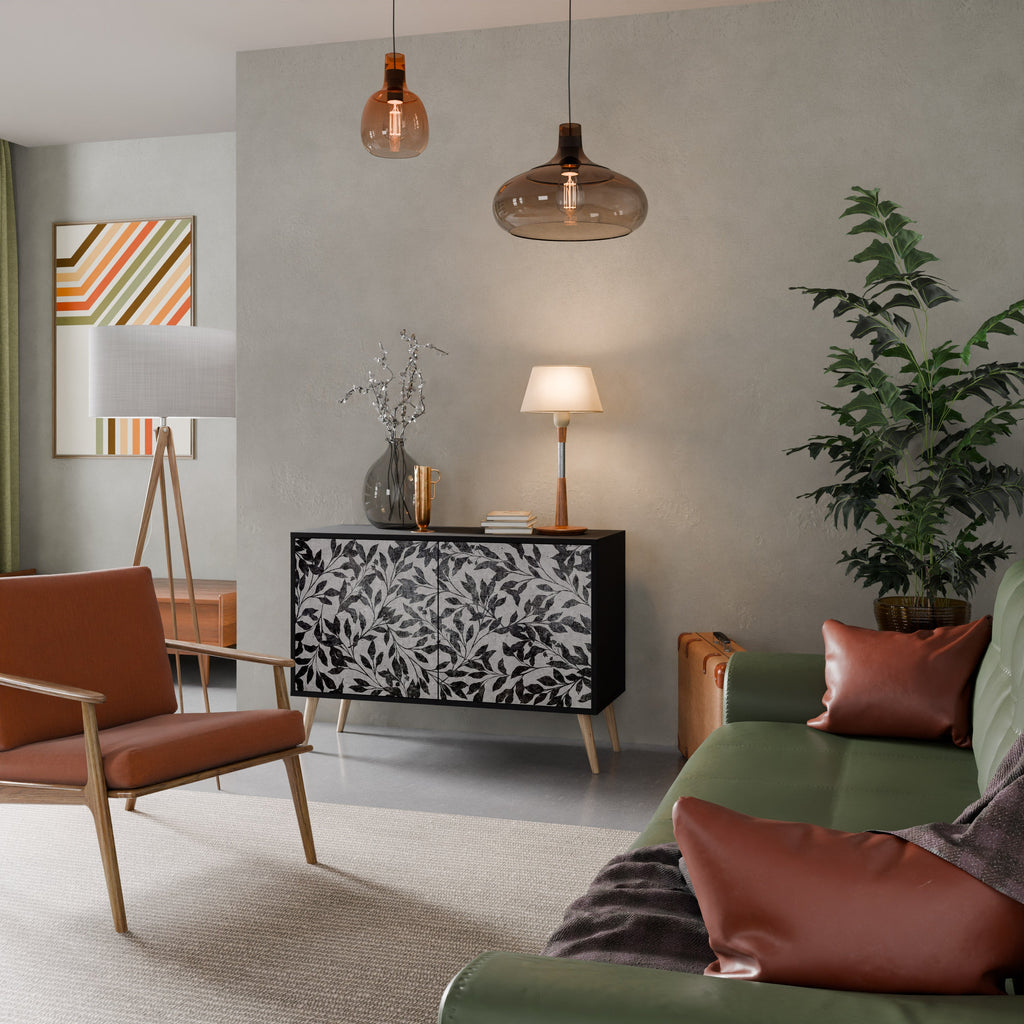 CHARCOAL SPROUT 2-Door Sideboard in Black Finish