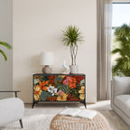 RADIANT FLORA Aparador de 2 Portas em Acabamento Preto