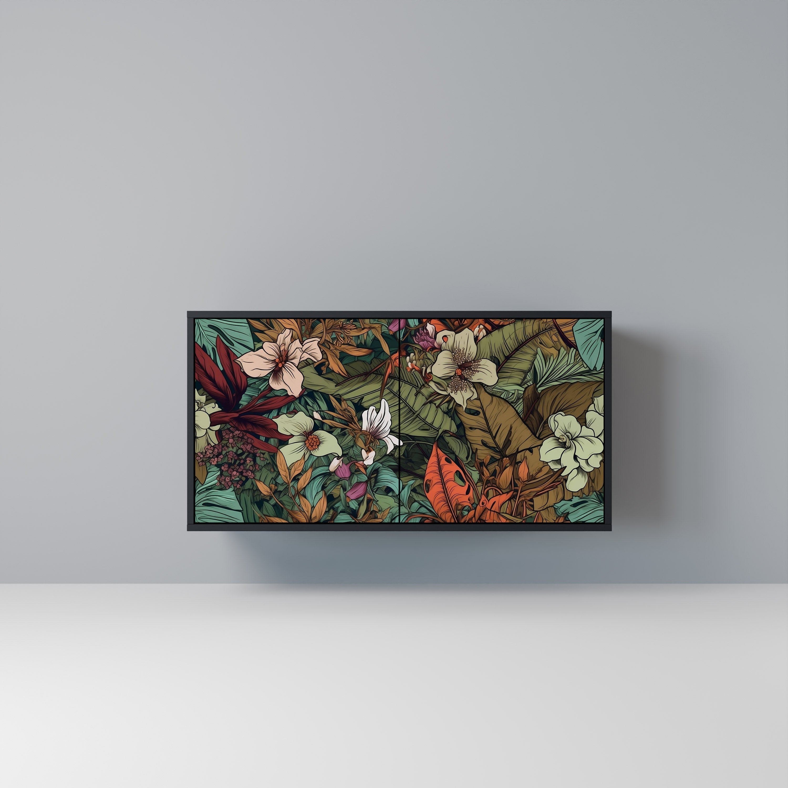 BOTANICAL EMERGENCE Aparador de 2 Portas em Acabamento Preto