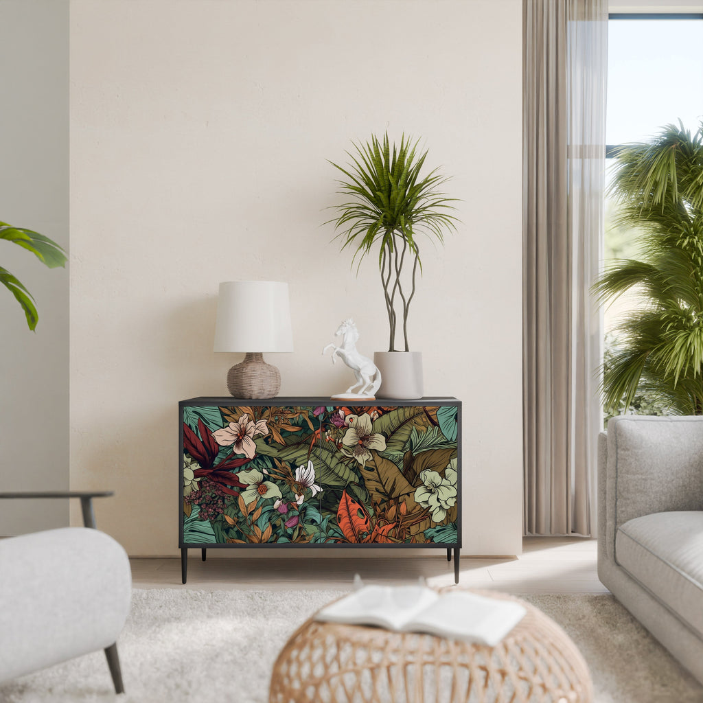 BOTANICAL EMERGENCE Aparador de 2 Portas em Acabamento Preto