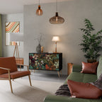 BOTANICAL EMERGENCE Aparador de 2 Portas em Acabamento Preto