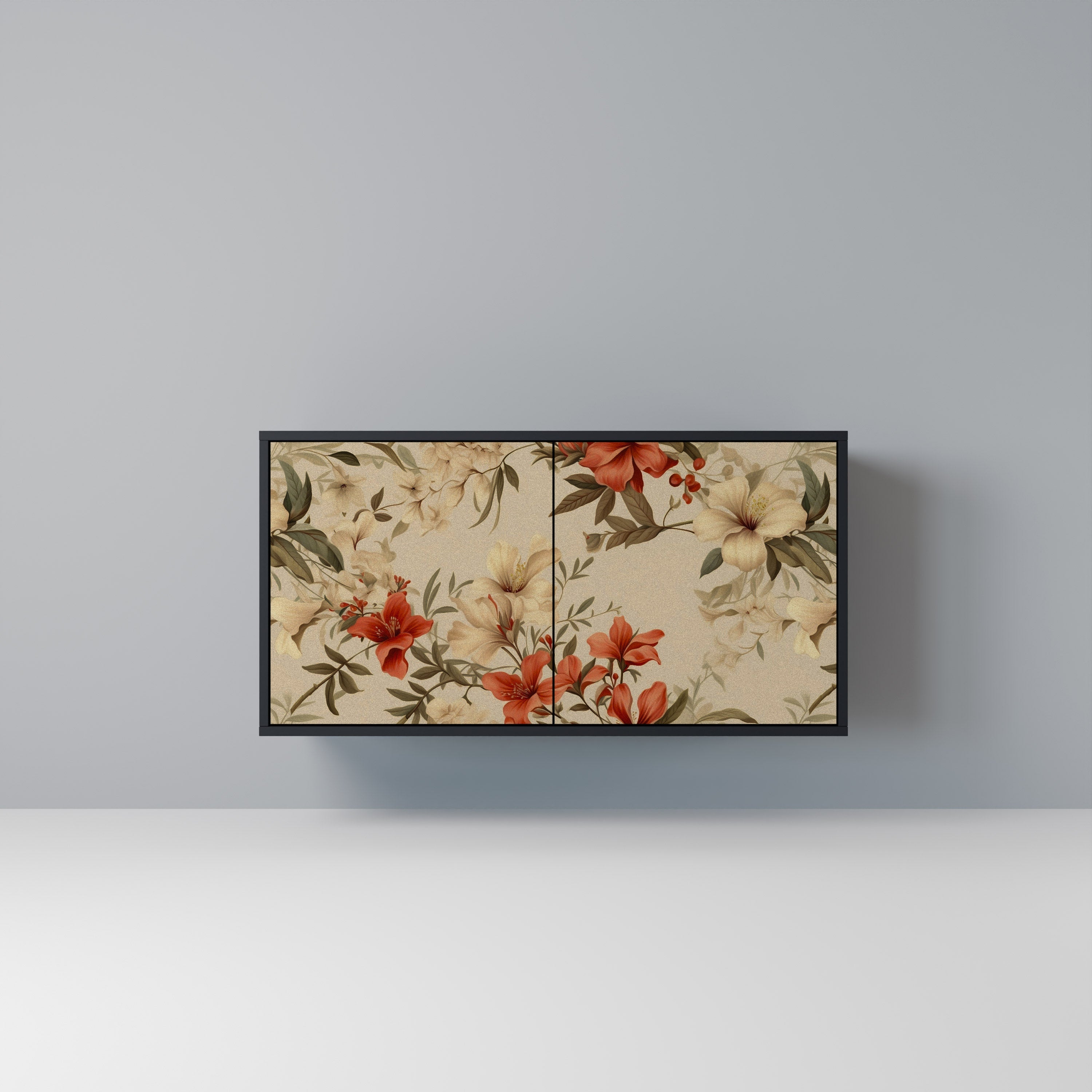 BLOOMING HARMONY Aparador de 2 Portas em Acabamento Preto