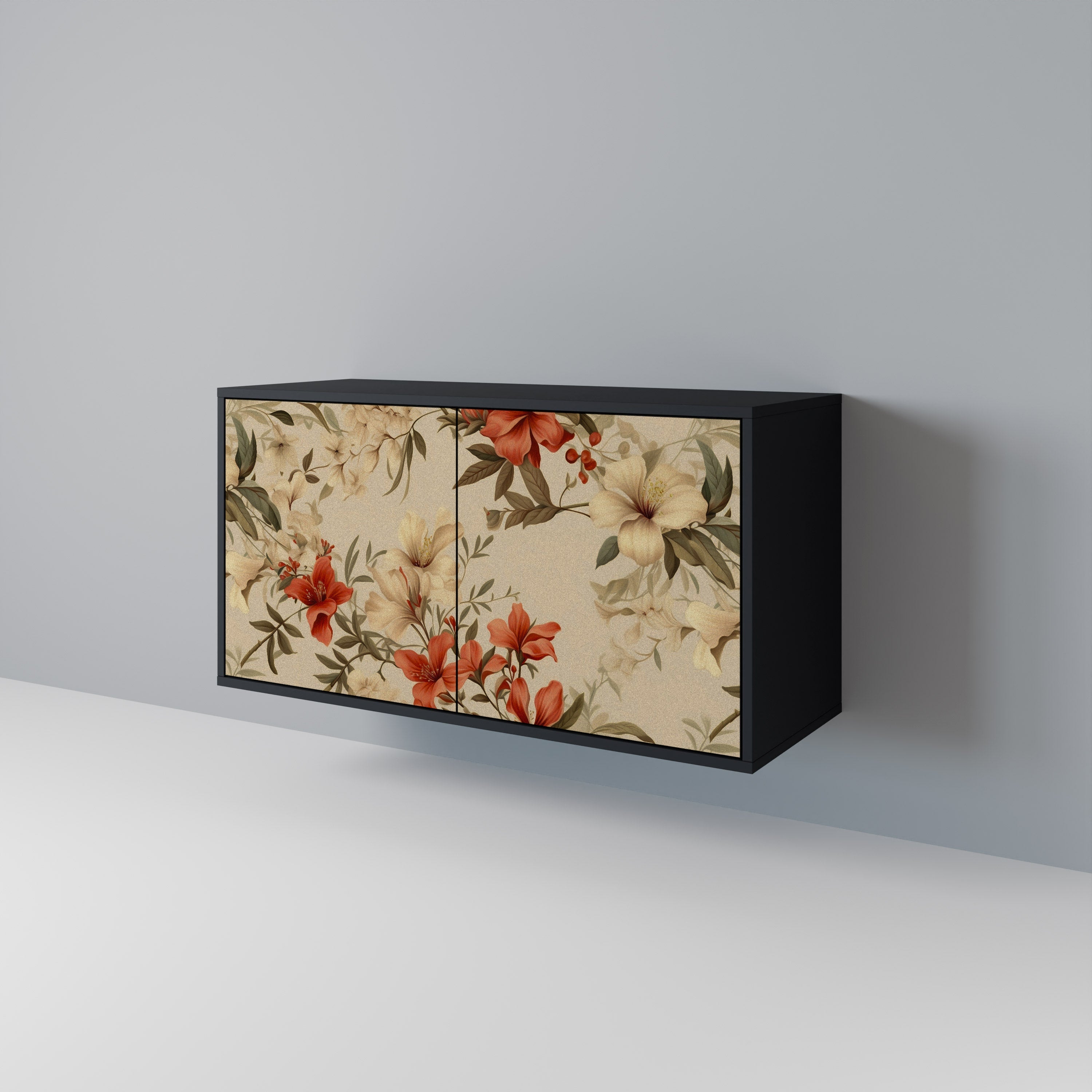 BLOOMING HARMONY Aparador de 2 Portas em Acabamento Preto