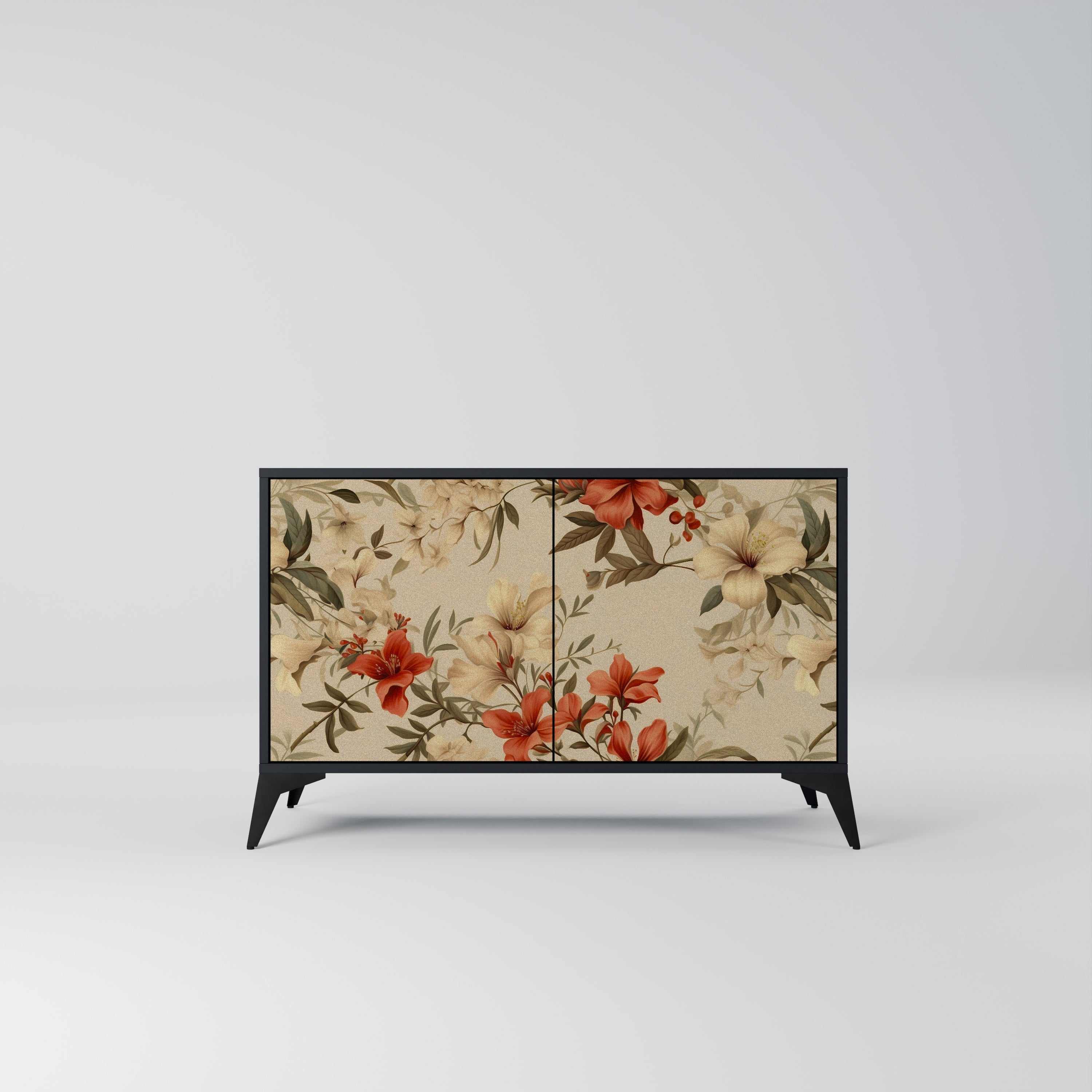 BLOOMING HARMONY Aparador de 2 Portas em Acabamento Preto