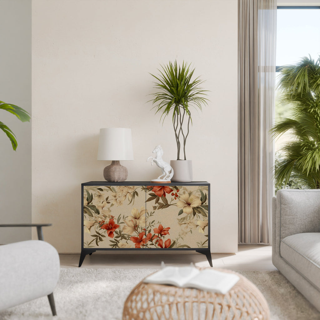 BLOOMING HARMONY Aparador de 2 Portas em Acabamento Preto