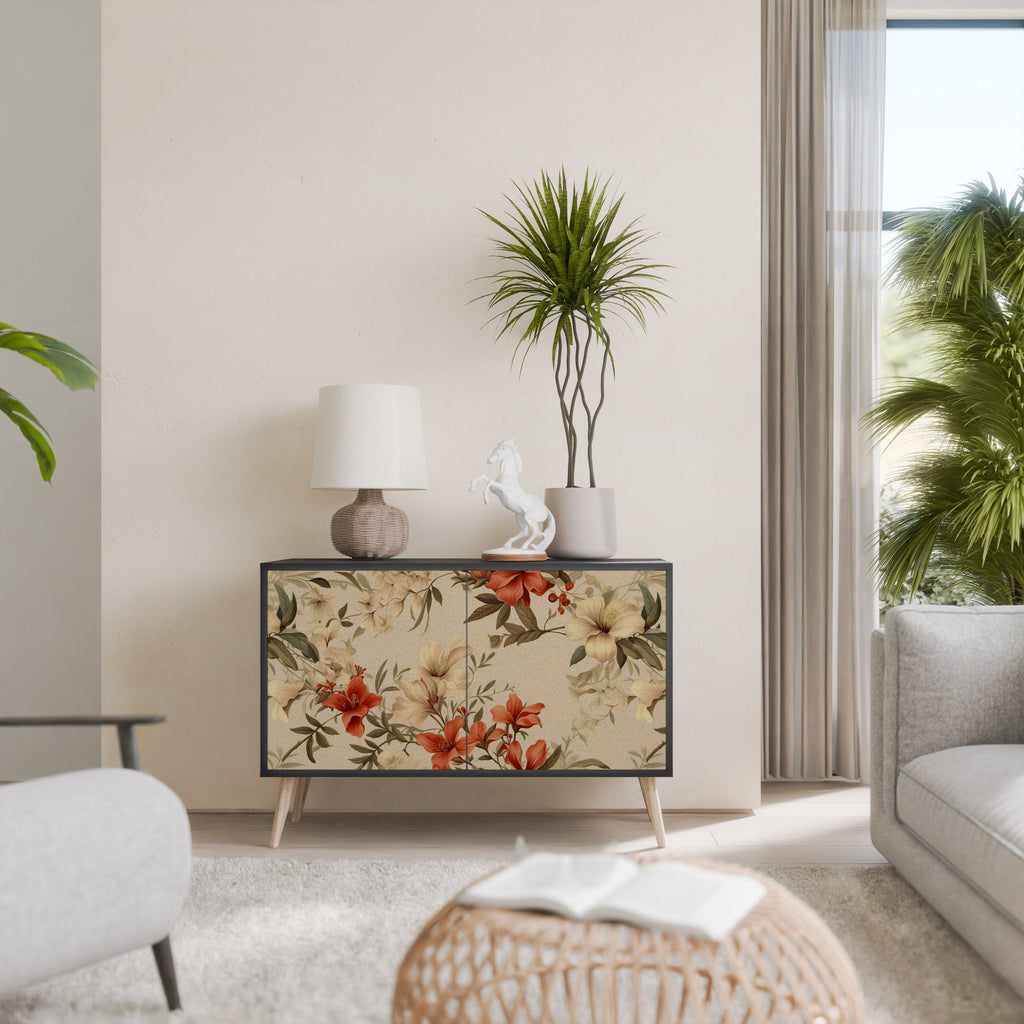 BLOOMING HARMONY Aparador de 2 Portas em Acabamento Preto