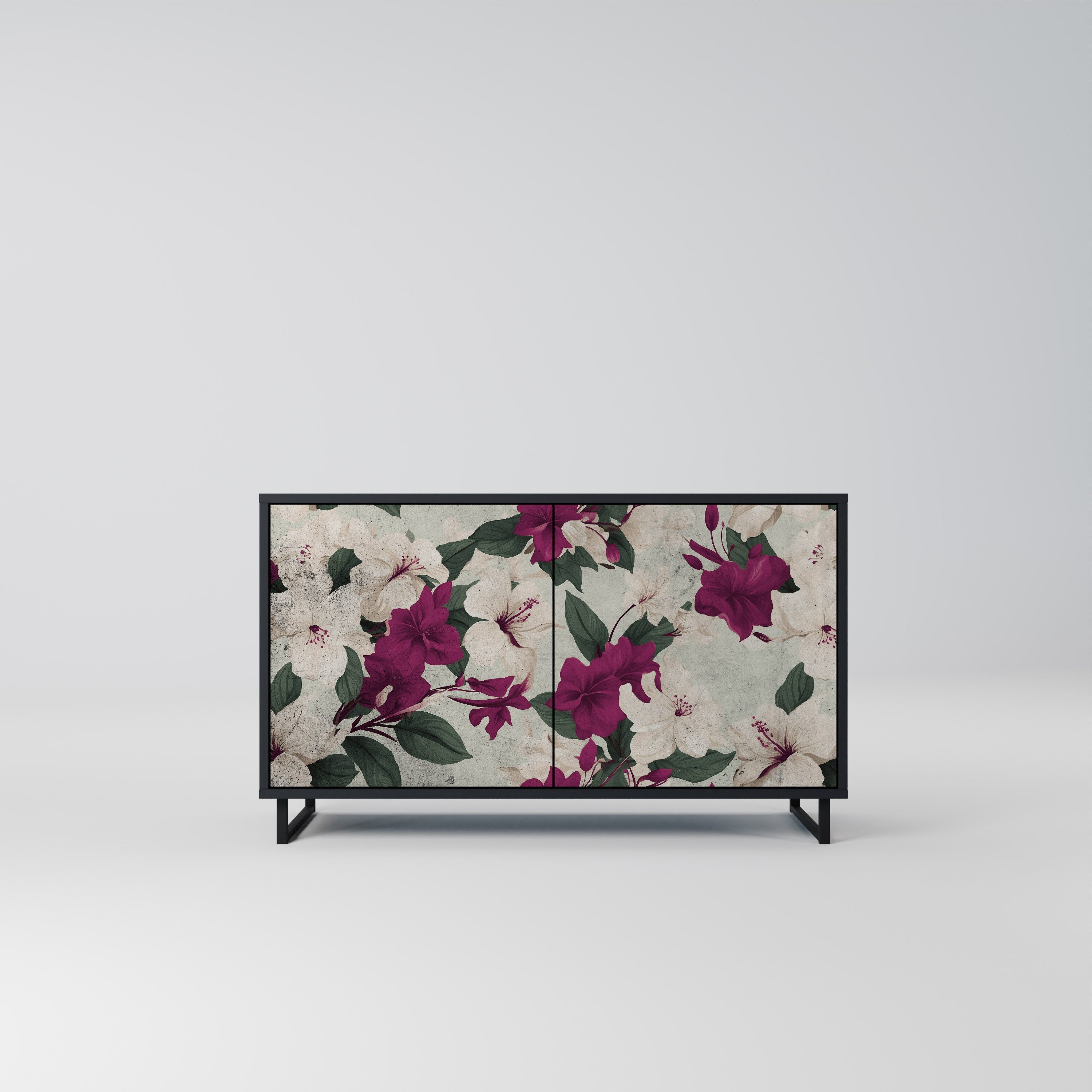 FLOWERET DREAM Aparador de 2 Portas em Acabamento Preto