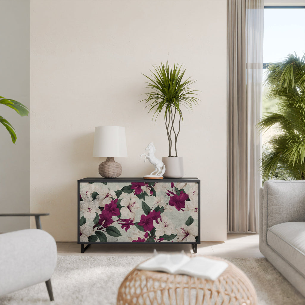 FLOWERET DREAM Aparador de 2 Portas em Acabamento Preto