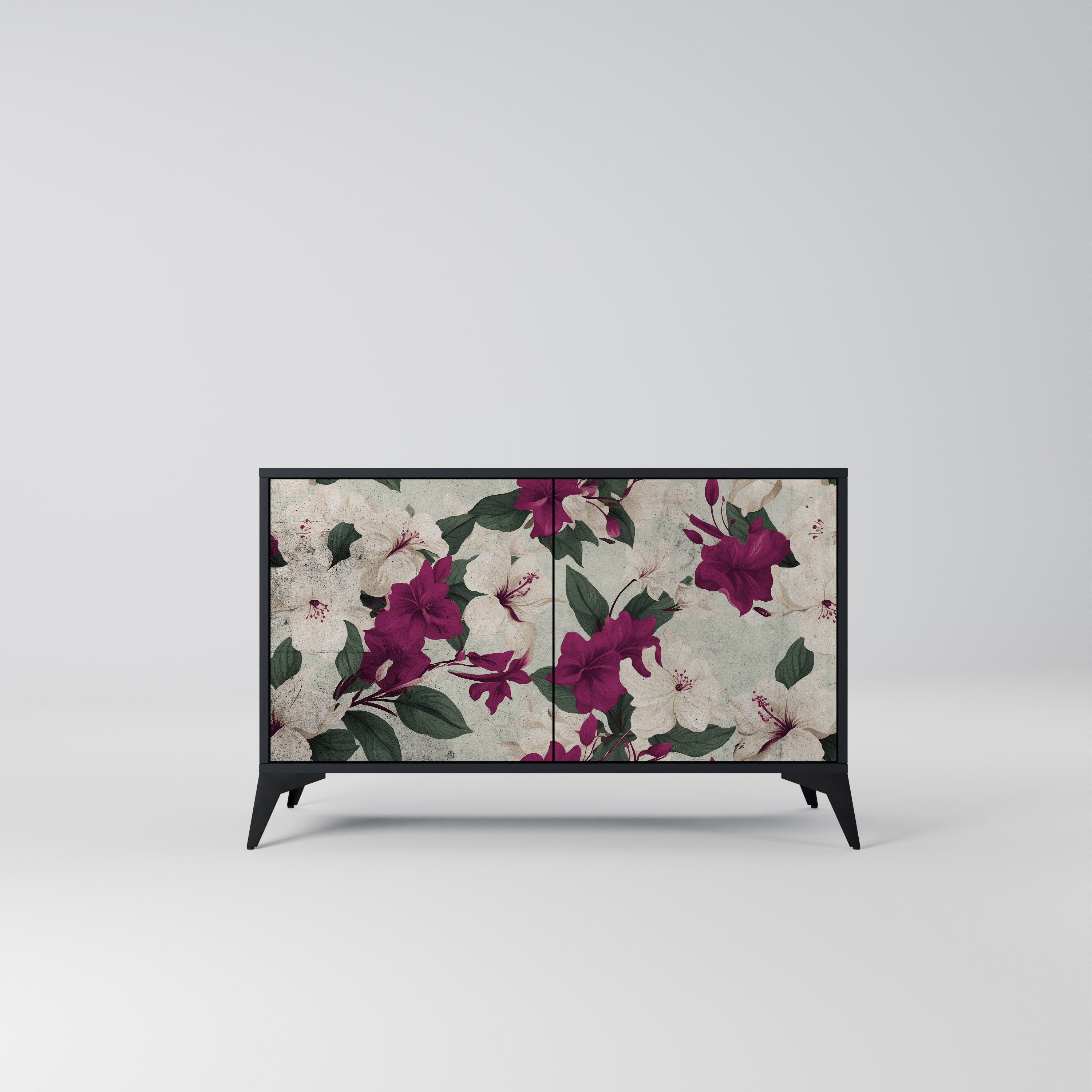 FLOWERET DREAM Aparador de 2 Portas em Acabamento Preto