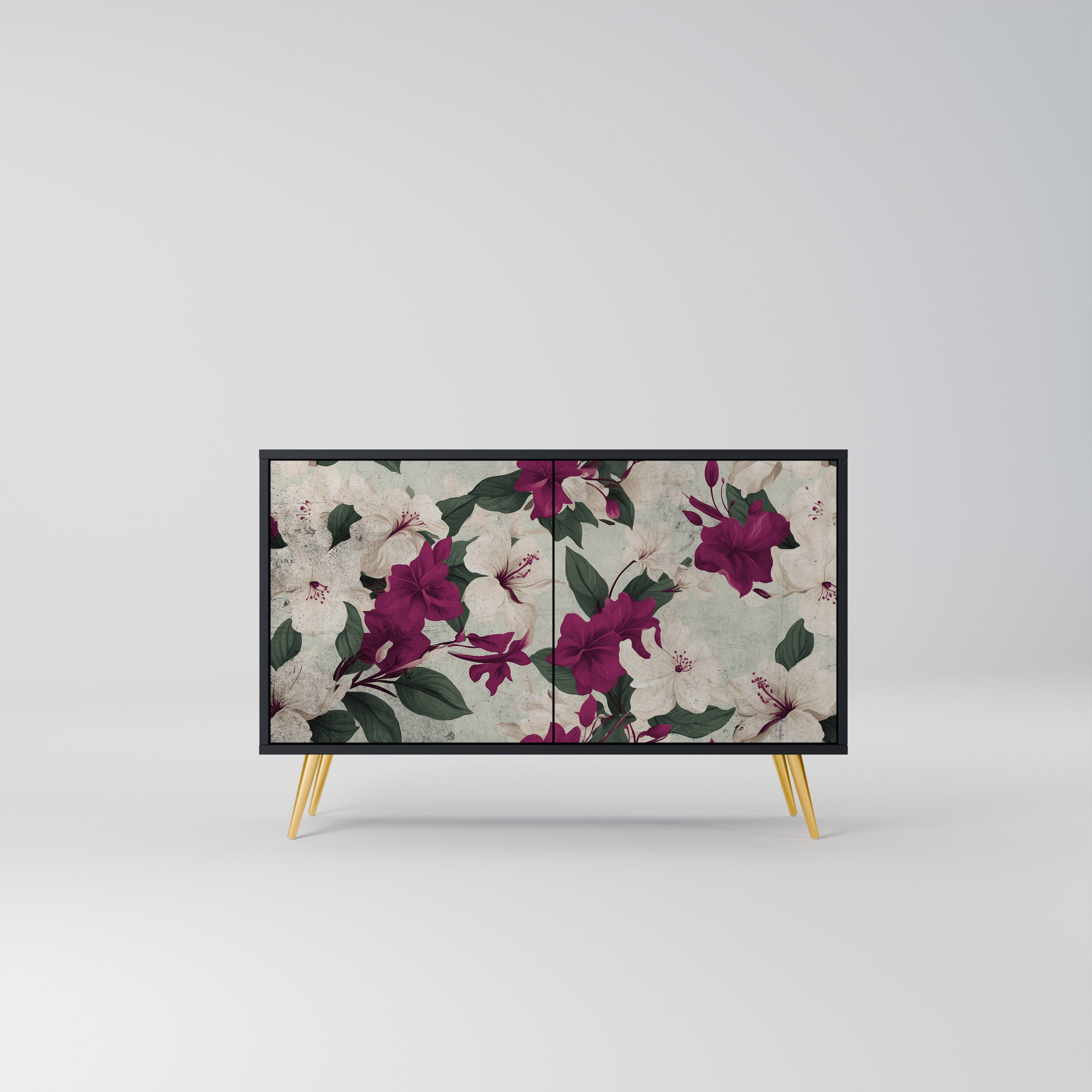 FLOWERET DREAM Aparador de 2 Portas em Acabamento Preto