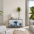 THE GREAT WAVE AT KANAGAWA Aparador de 2 Portas em Acabamento Preto