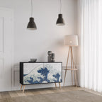 THE GREAT WAVE AT KANAGAWA Aparador de 2 Portas em Acabamento Preto