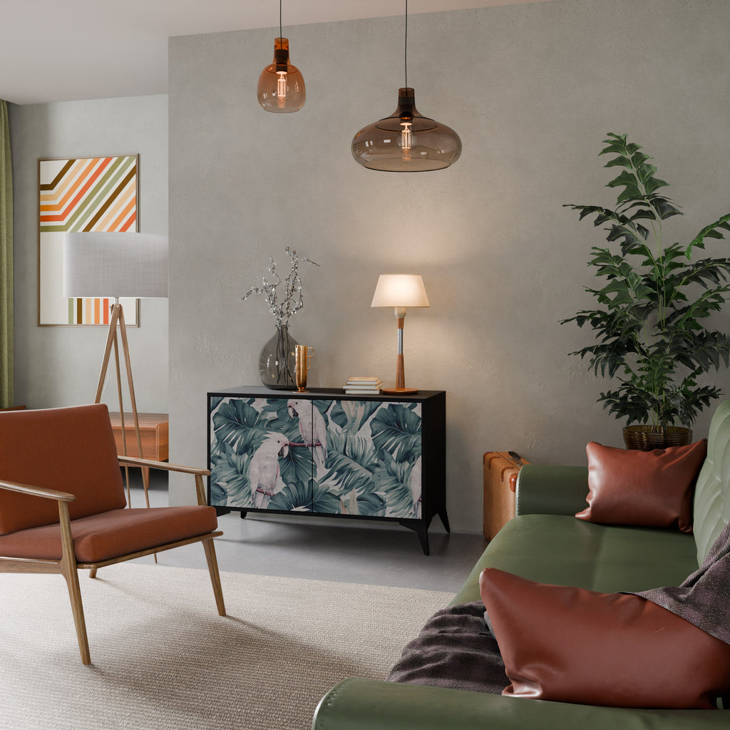 POPINJAY LOOK Aparador de 2 Portas em Acabamento Preto