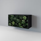 SUCCULENT JUNGLE 2-Door Sideboard in Black Finish