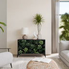 SUCCULENT JUNGLE 2-Door Sideboard in Black Finish