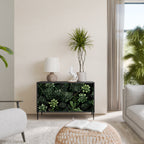 SUCCULENT JUNGLE 2-Door Sideboard in Black Finish