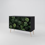 SUCCULENT JUNGLE 2-Door Sideboard in Black Finish