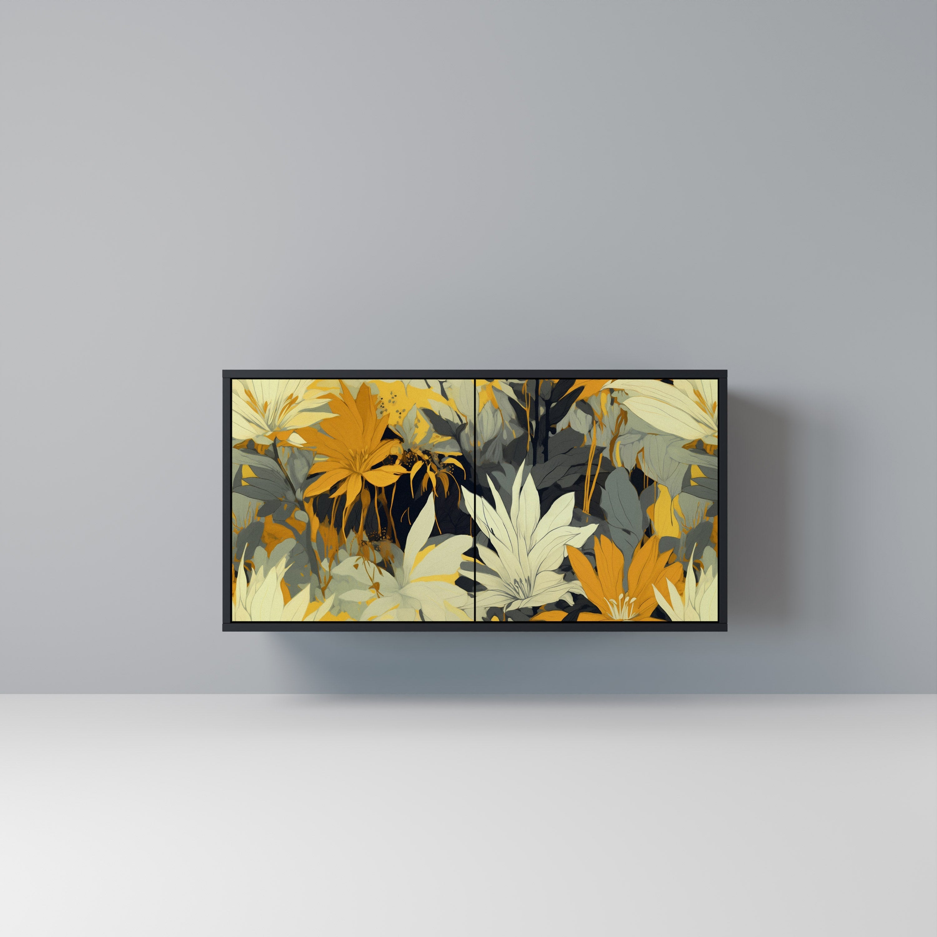 SUNKISSED LILY Aparador de 2 Portas em Acabamento Preto