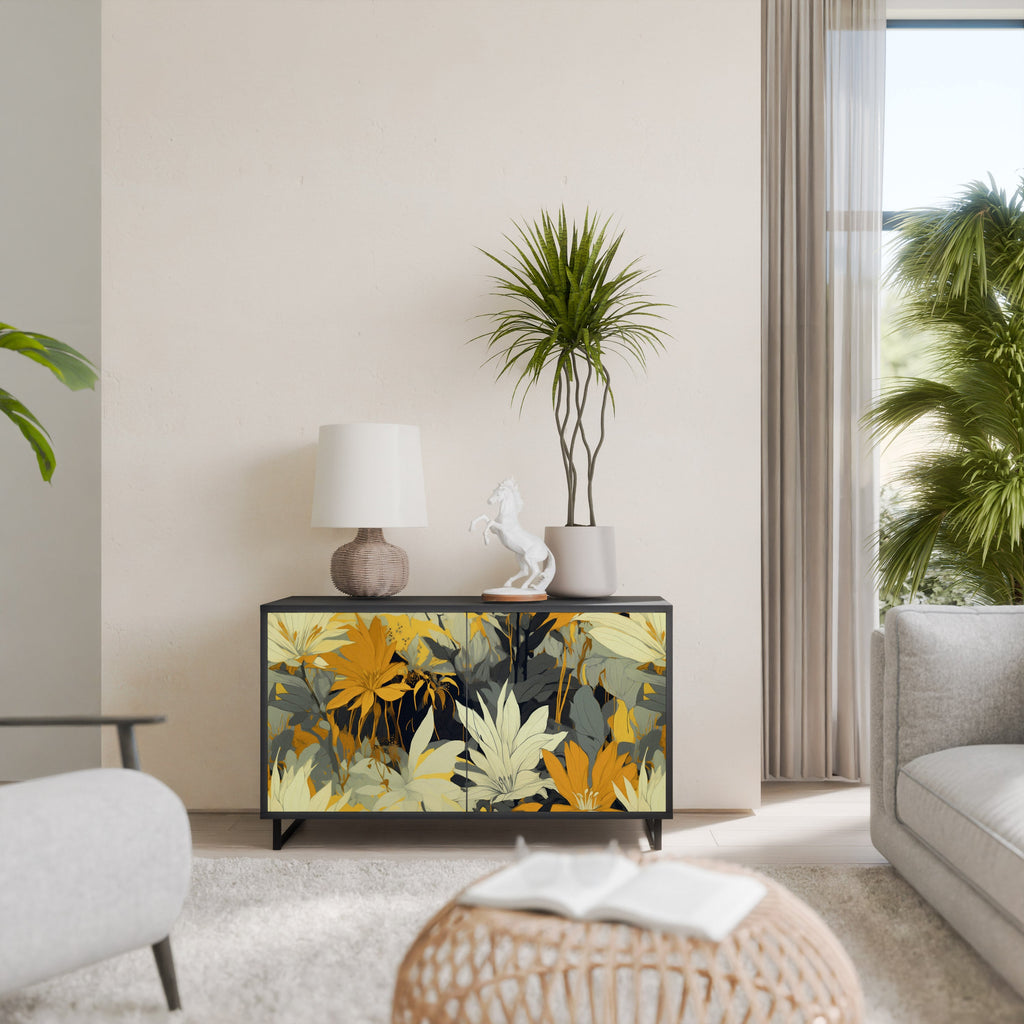 SUNKISSED LILY Aparador de 2 Portas em Acabamento Preto