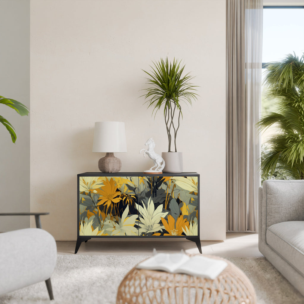 SUNKISSED LILY Aparador de 2 Portas em Acabamento Preto