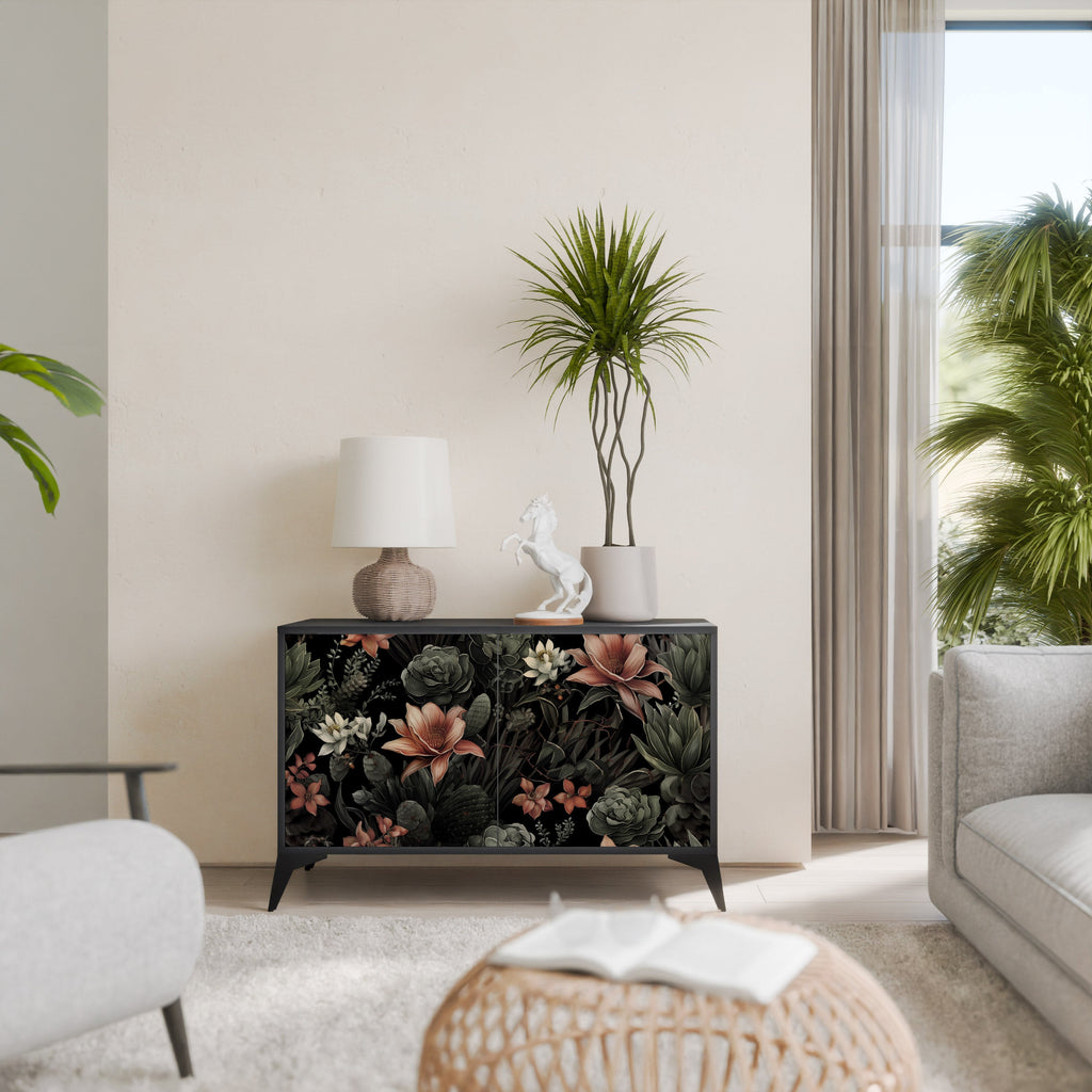 SECRET VERDURE Aparador de 2 Portas em Acabamento Preto