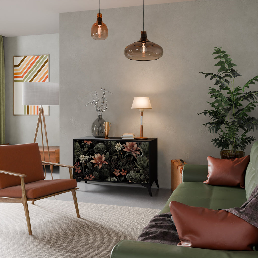 SECRET VERDURE Aparador de 2 Portas em Acabamento Preto