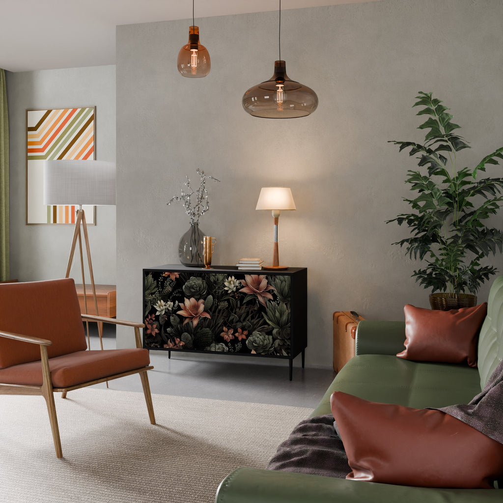 SECRET VERDURE Aparador de 2 Portas em Acabamento Preto