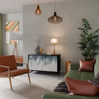 PALM VEIL Aparador de 2 Portas em Acabamento Preto